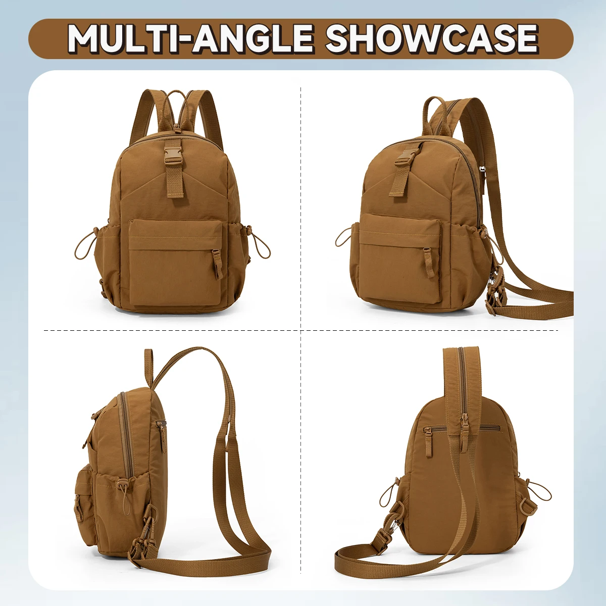 Outdoor Solid Color Crossbody Bag, Multifunctional Small Backpack, Stylish Multifunctional Chest Bag, Hiking and Mountaineering Bag, Shoulder Bag for Students
