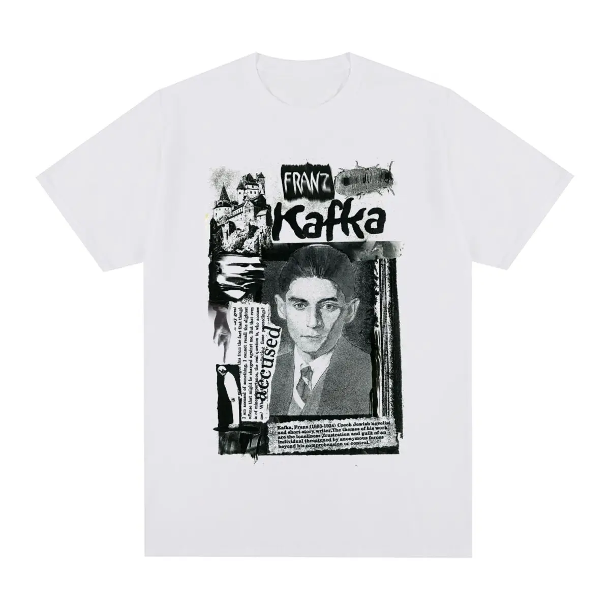 Franz Kafka Vintage T-shirt Cotton Men T shirt Custom Aldult  Digital Printing Fashion Funny New Tee Tshirt Womens Tops