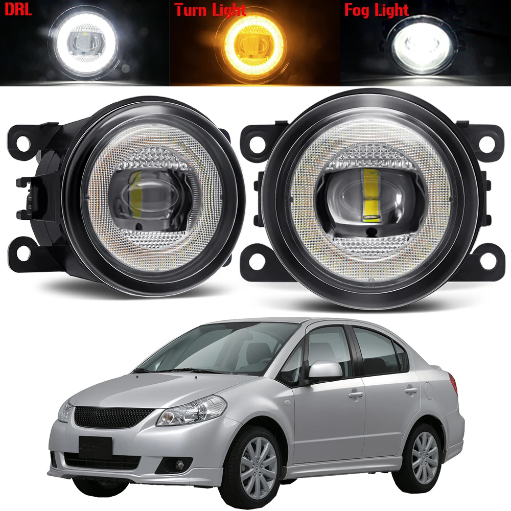 

Автомобильные светодиодные противотуманные фары 3 в 1 в сборе для Suzuki SX4 Neo Baleno (EY, GY) седан 2006-2014, противотуманные фары указателя поворота, дневные ходовые огни DRL H11