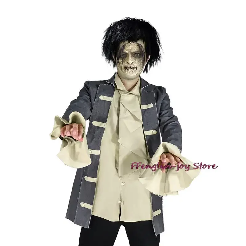 QQ8 فيلم Hocus P0cus بيلي بوتشرسون أزياء تنكرية أنيمي الكبار معطف الطفل بطانة موحدة هالوين المرحلة البدلة 5Lk¥
