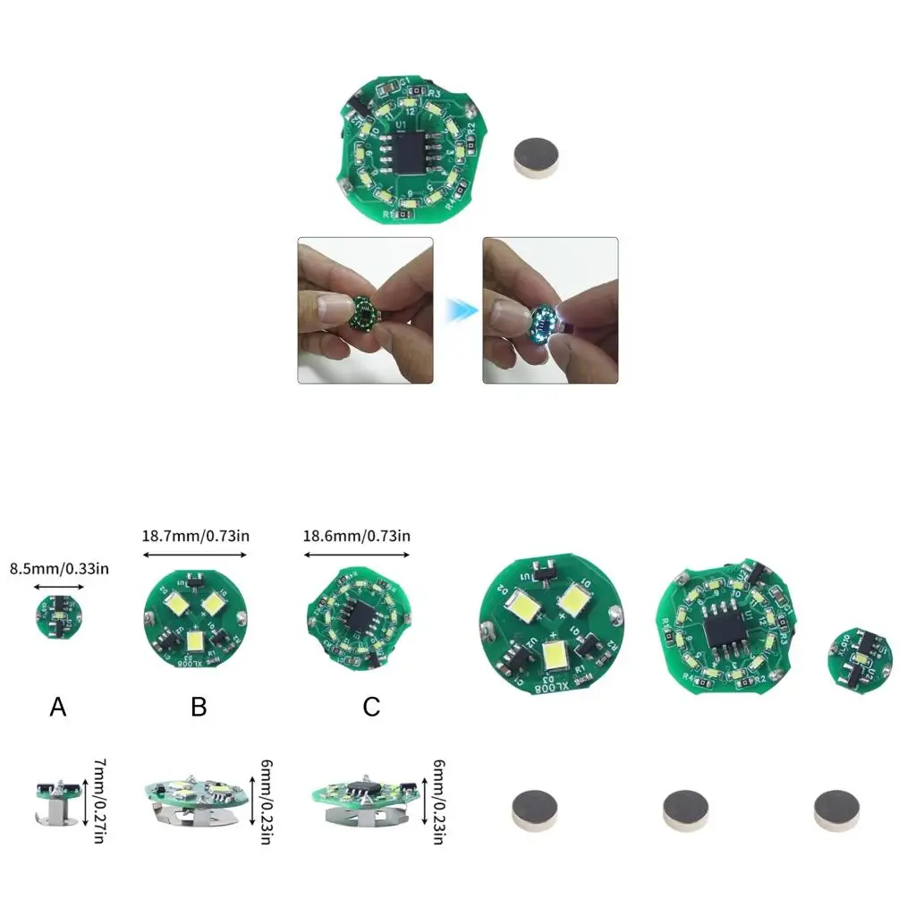 

Bright White LED Light Board Module with Switches for Customizable Home and Hobby Lighting Craft Decoration