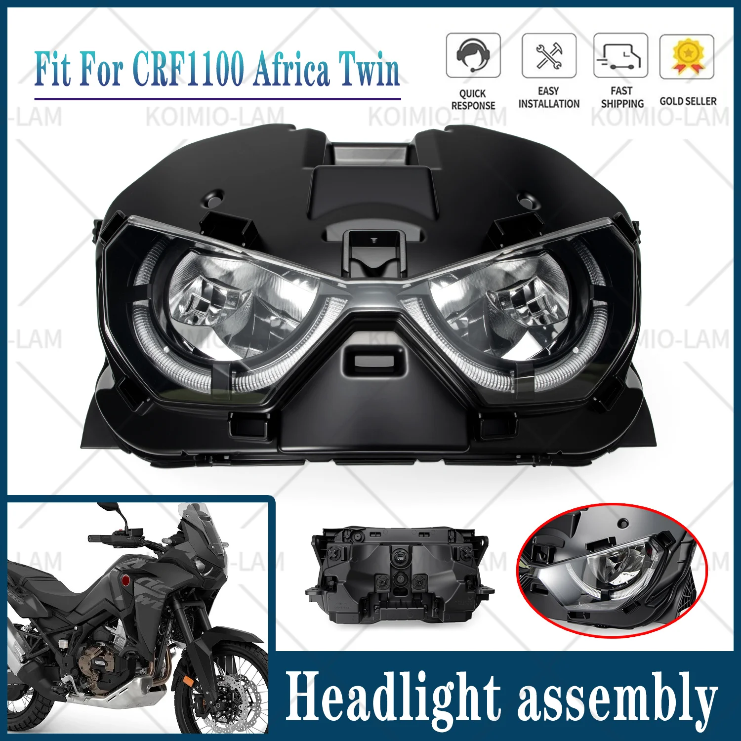 Fit For HONDA Africa Twin CRF 1100 2020 - 2025 CRF1000L Adventure ADV Headlight Assembly Headlamp Light