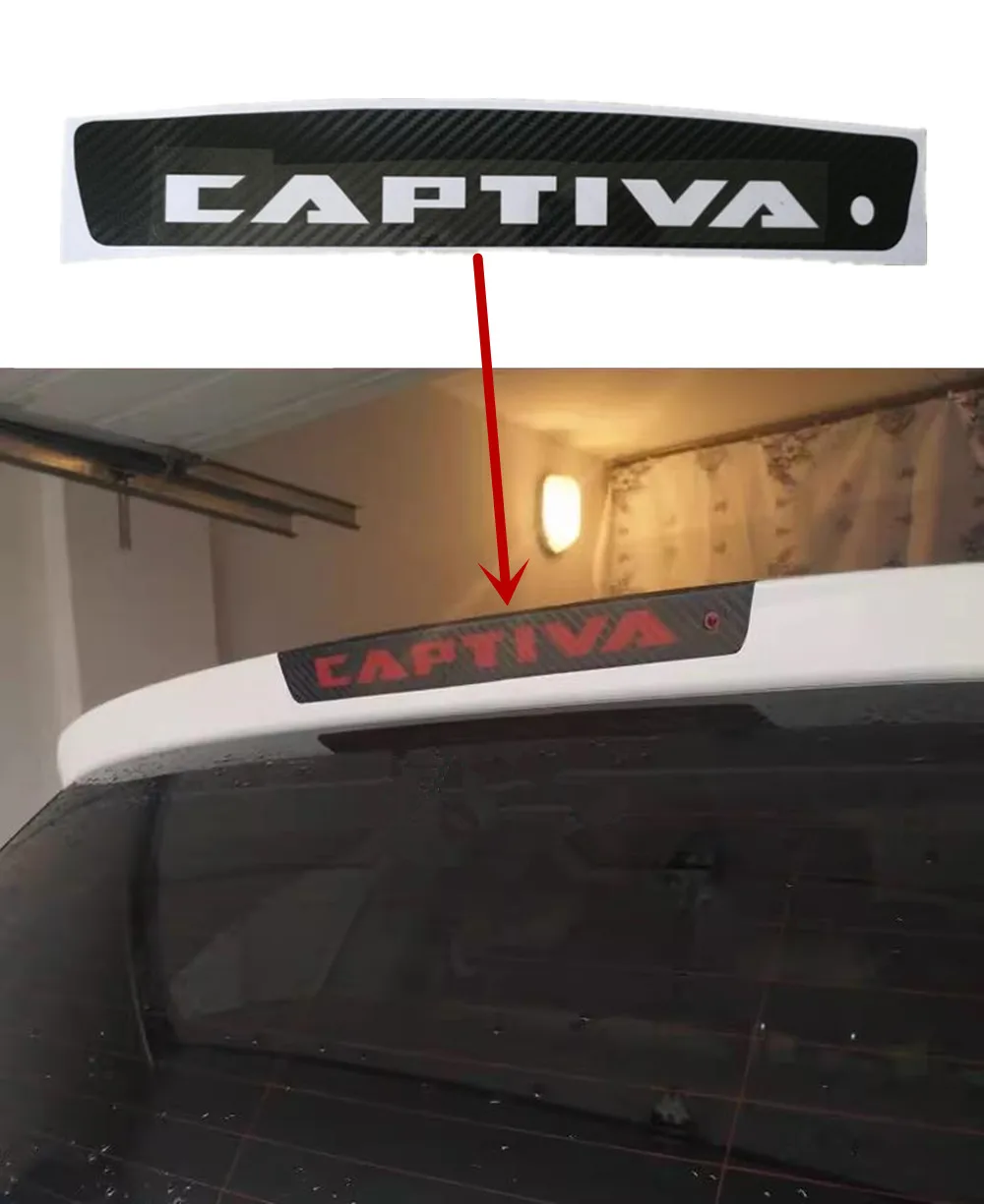 ملصقات سيارة من ألياف الكربون لشفروليه ، مصباح إيقاف عالي مثبت ، مصابيح فرامل عالية ، ملحقات كابتيفا ،-من من من 1 من ألياف الكربون #1