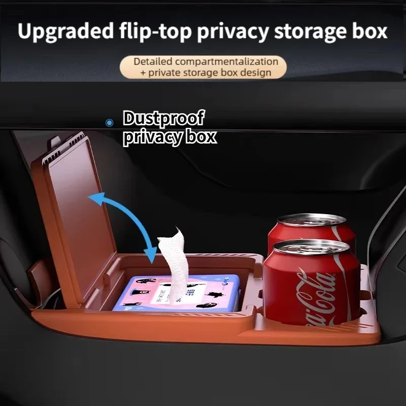 Car Center Console Lower Silicone Storage Box Partitioned Storage with Lid Privacy Box Organizer For HAVAL Dargo / H7 2020-2024 detail image 4