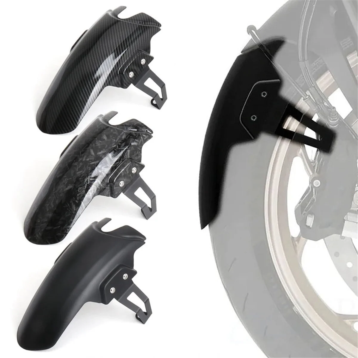 Motorcycle Front Wheel Mudguard Mud Guard Fender with Bracket for Moto Guzzi V100 Mandello S V100 2022 2023(Black)