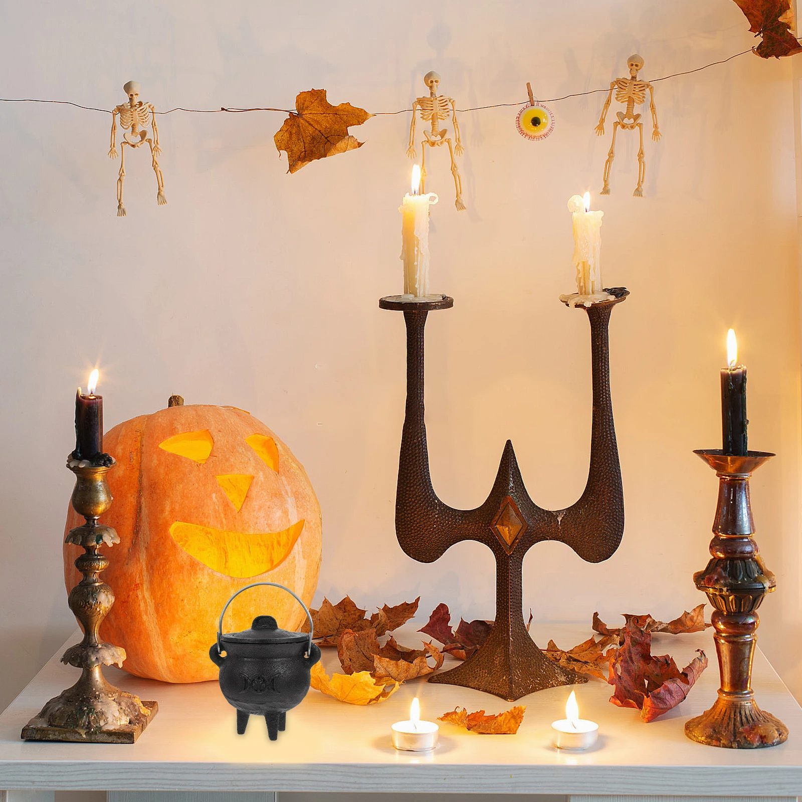 

Cast Iron Witch Cauldron Pot Small Metal Cauldron For Festival Party Decor Desktop Ornament Religious Craft Spooky Altar