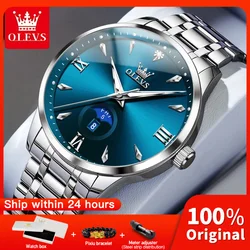 OLEVS 3646 Mens Watch Original Business Quartz Watch Waterproof Luminous Large Dial Watch For Man Dual Calendar Display Gifts