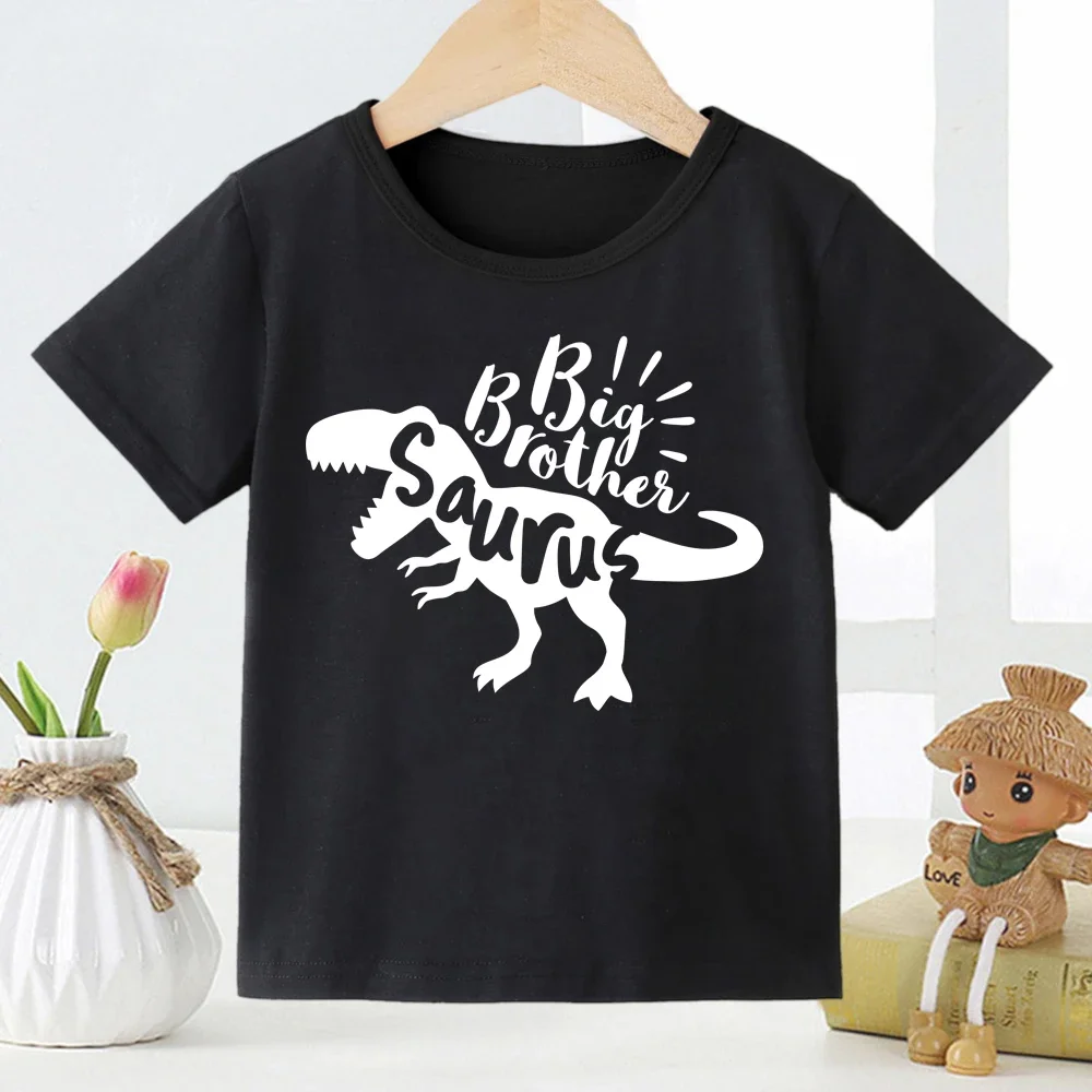 

Big Brother Saurus Kids T Shirt Big Brothers Big Sisters Letter-printed Children's T-shirt Stranger Things Tops Tee Huggy Wuggy