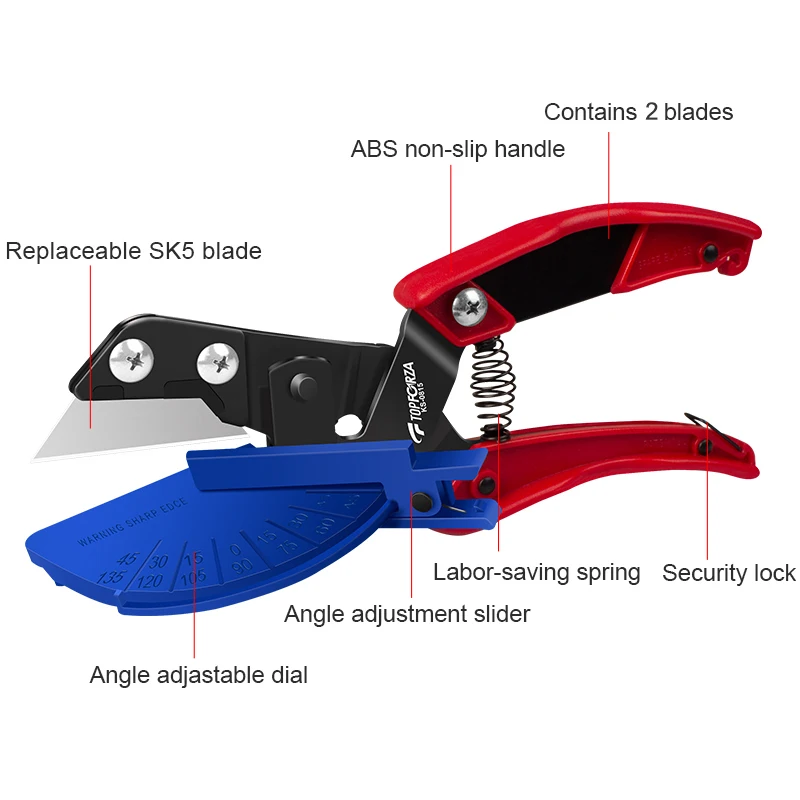 Multi Angle Scissors Miter Shears Multifunctional Trunking Shears 45 To 135 Degree Angular Cutting for Soft Wood Plastic PVC