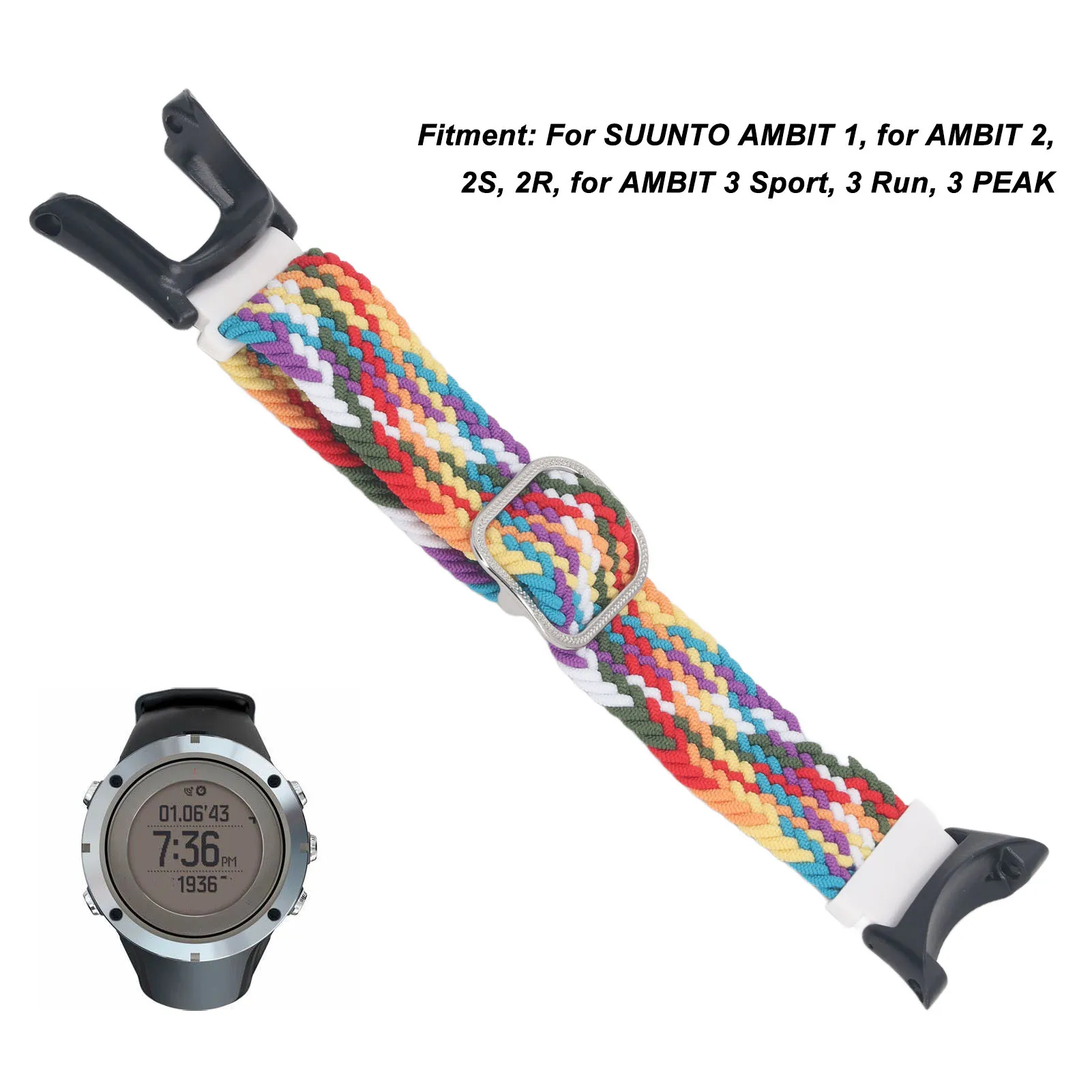 Bracelet de montre de remplacement, taille réglable à dégagement rapide, boucle de renfort élastique et respirante, tissage en Nylon pour AMBIT 2S