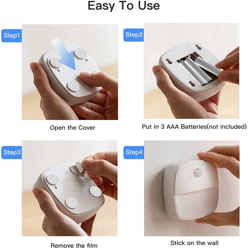 T98C-9X Indoor Motion Sensor Light,Battery Operated LED Night Light, Automatic Stair Night Light For Hallway