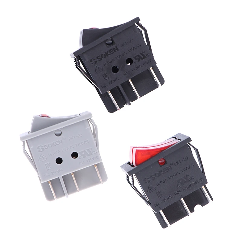 Electric Heater Switch 16A~250V AC KCD3-606 Double Rocker Switch With Light ON/OFF 6Pin Power Button Switch Electric Baking Pan