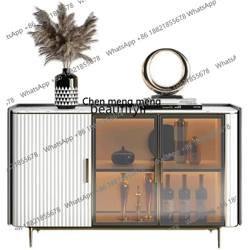 

M178 Stone Plate Sideboard Cabinet Post-Modern Minimalist Entrance Glass Door Storage Wine Cabinet Integrated Wall Tea Cabinet