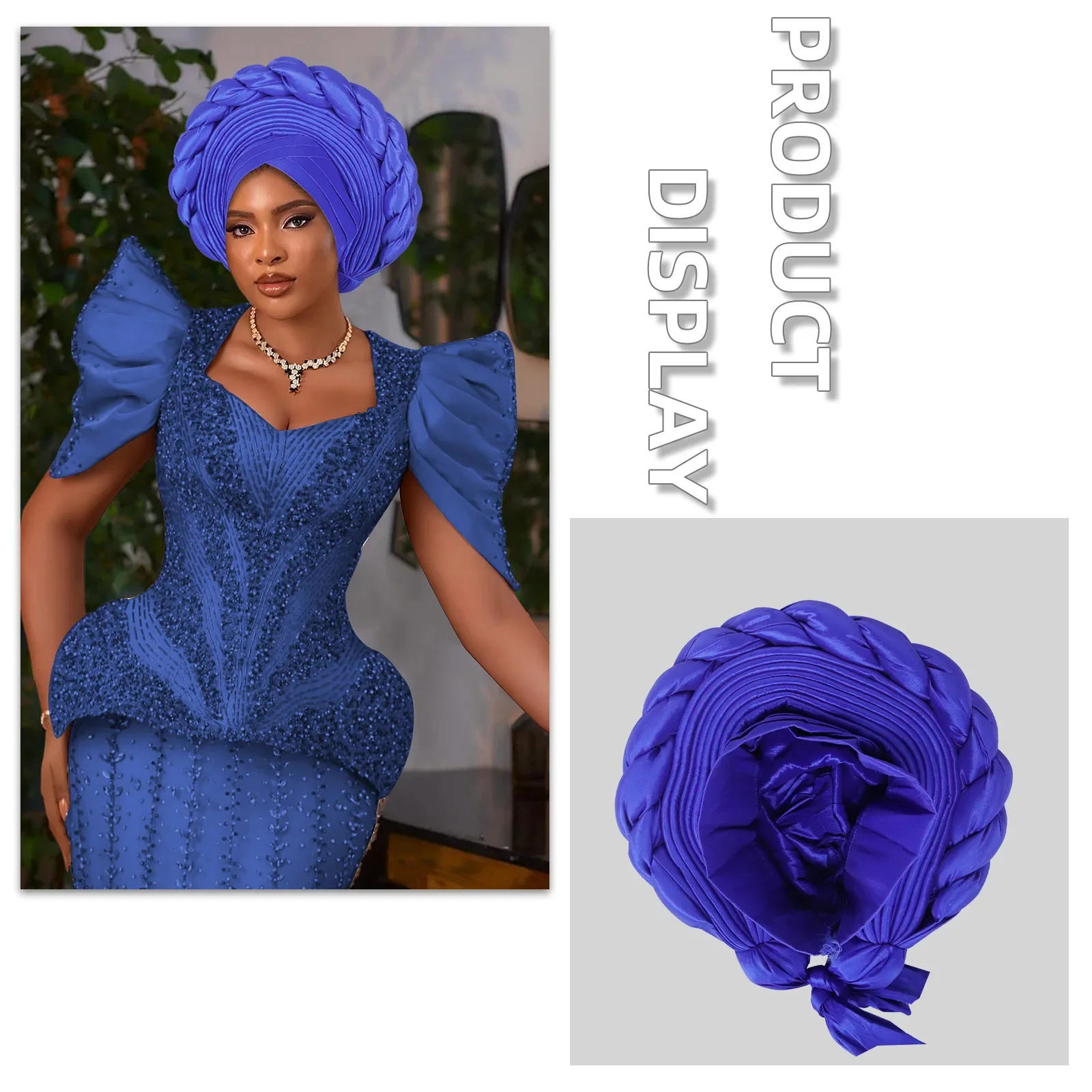 

Nigeria Head Ties Braid Wedding Party Headgear Elegant African Headtie Turban Already Made Women Auto Gele Female Head Wraps