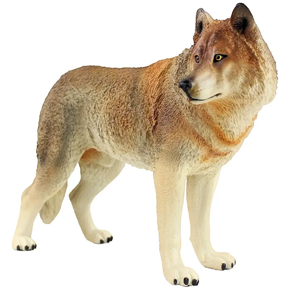 

Premium Standing Wolf Decoration Realistic Wildlife Animal Ornament for Home Desktop Patio Garden Terrarium Sand Table Photo