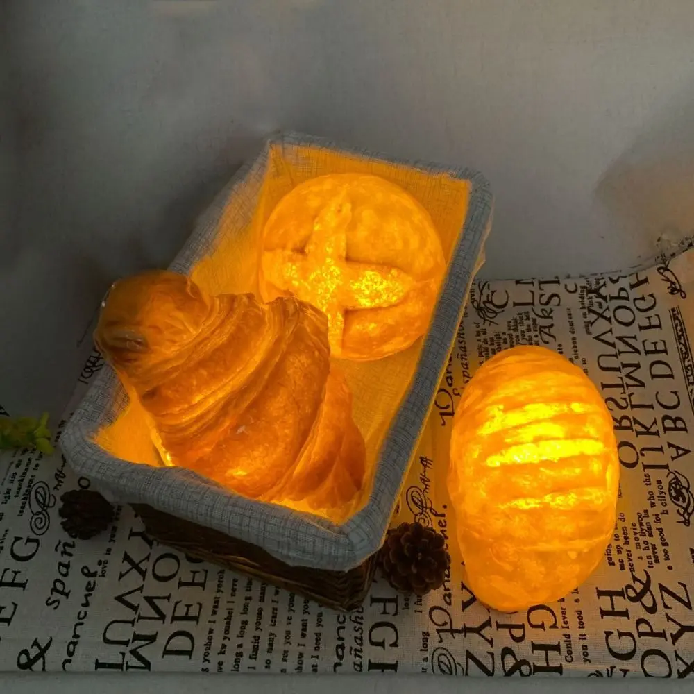 

Creative Gift Warm Light for Home Office LED Bread Lamp Bread Light Croissant Bread Lamp Night Light