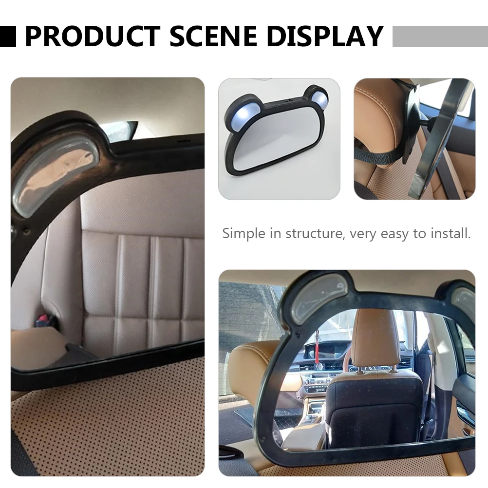 

1pc Car Interior Backseat Rotatable Baby Observation Rearview Mirror Led Lighting Adjustable Infant car Mirror Durable