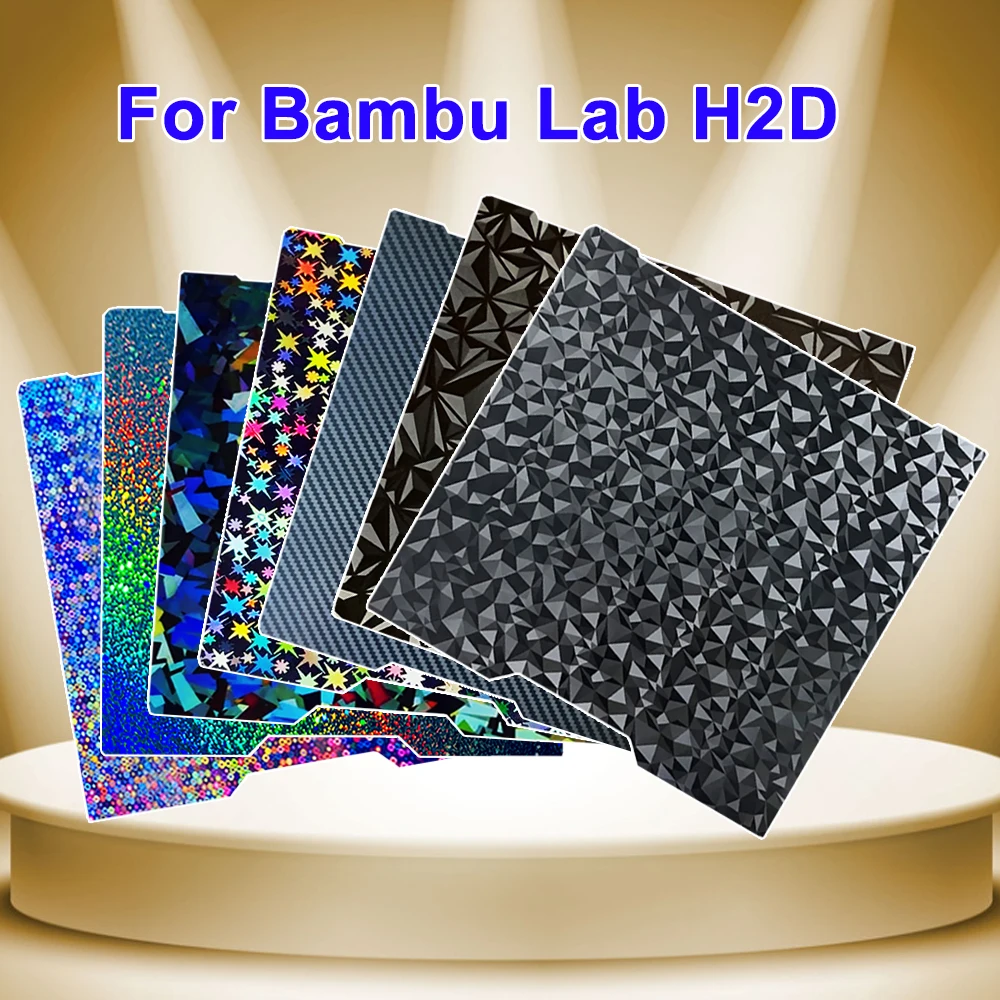

For Bambu Lab H2D PEI Sheet Bed Double Sided Bambulab Smooth Build Plate 350x320 For Bambu Lab H2D Accessories Spare Parts