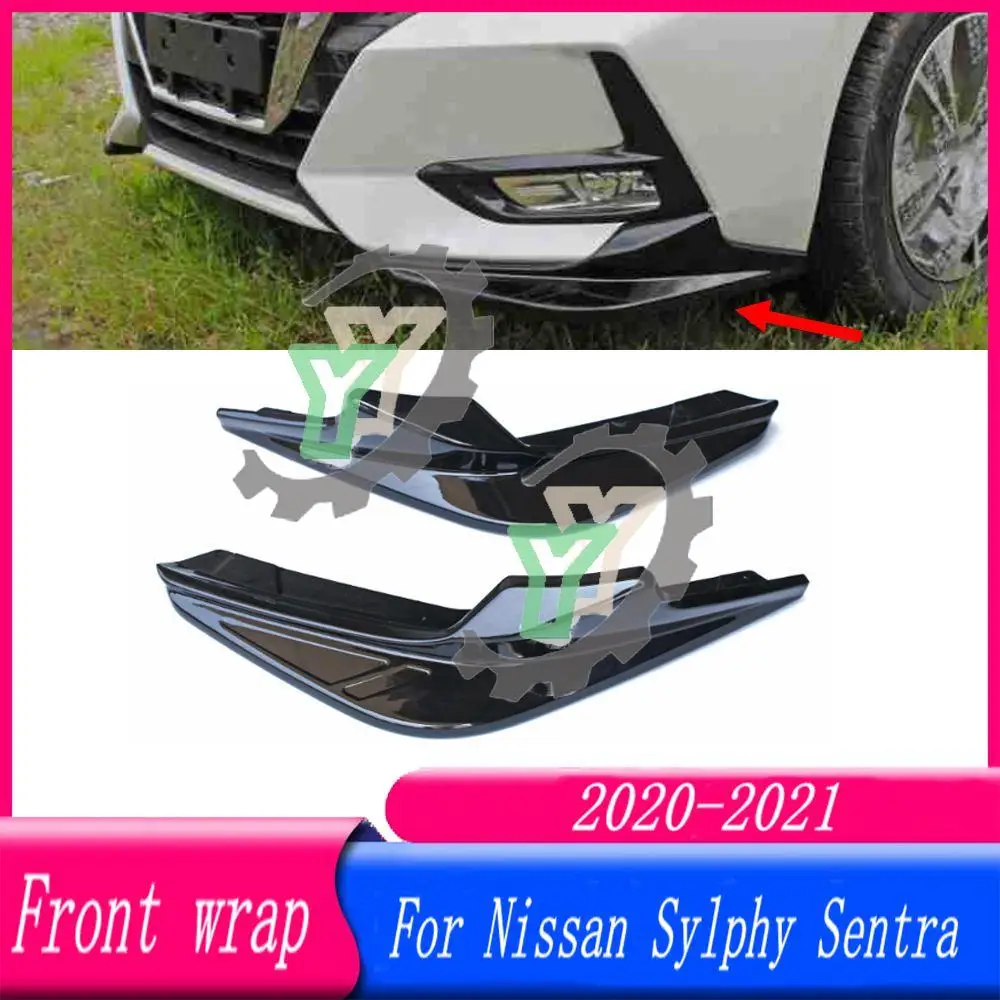 

For Nissan Sylphy Sentra 2020 2021 Car Front Bumper Strip Lip element Spoiler Splitter Scratch Protector Body kit