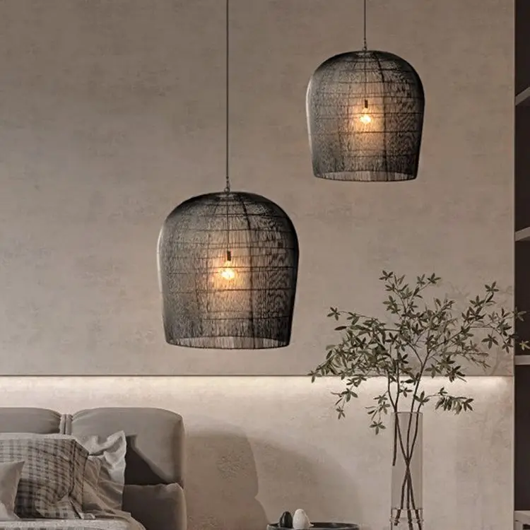 Japanese Wabi Sabi Pendant Lights Handmade Rattan Led Pendant lamp for Dining Room Bar Chandelier Bedroom Bedside Designer lamp