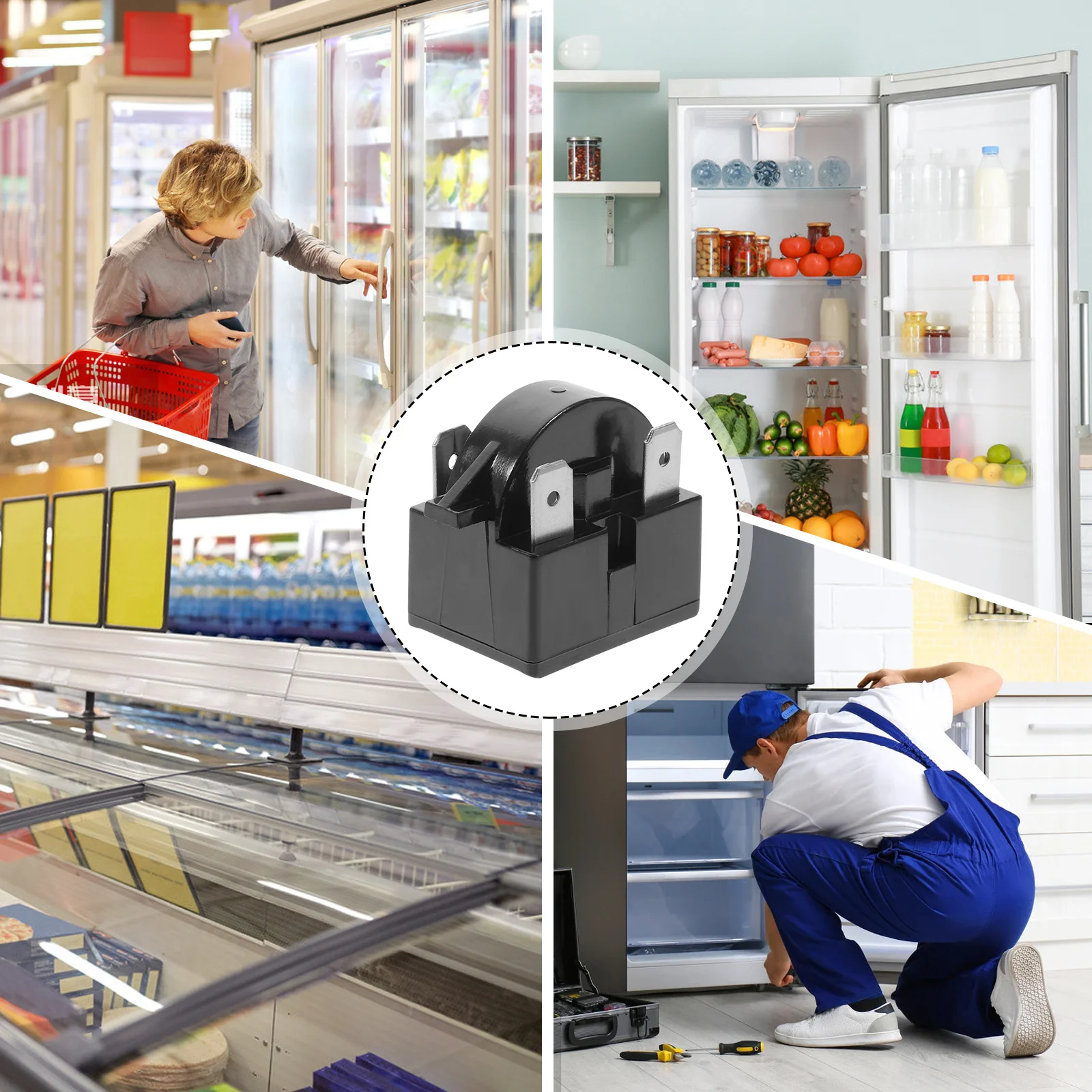 

4Pcs Refrigerator Compressor Start Relay Ptc Type 4-Pin Easy Replace for Compact Fridge Beer Cooler Freezer Starter Relay and