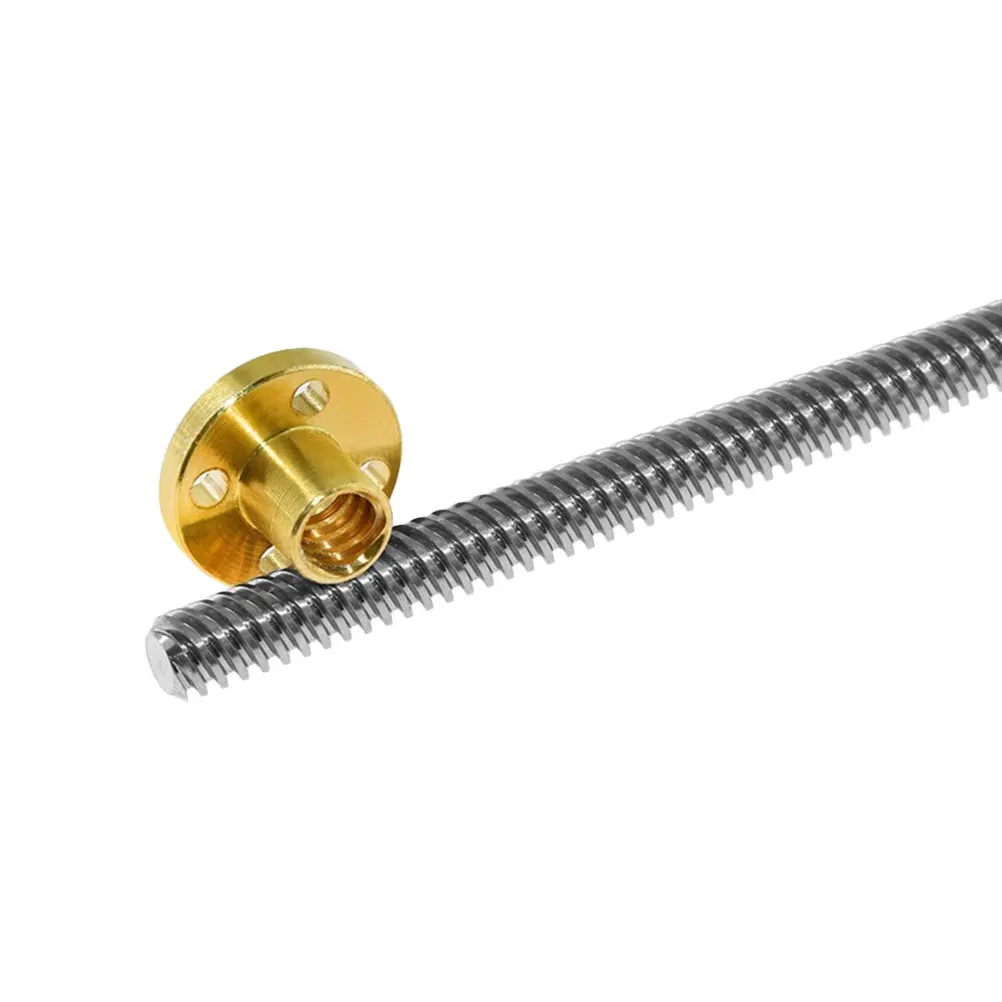 

Lead Screw 200Mm Stainless Steel for 3D Printer Stepper Motor Threaded Rod with Copper Nut T Shape High Precision Long