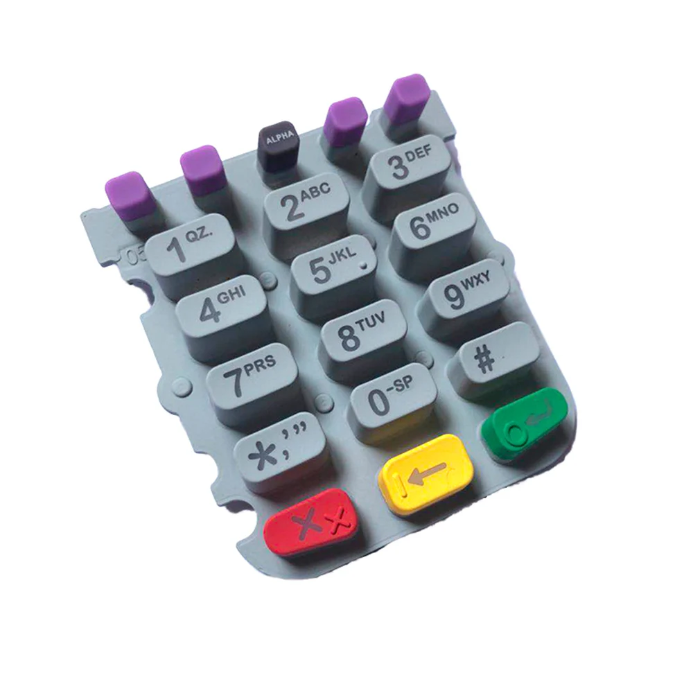 Piezas de teclado en inglés de silicona para Verifone Vx520