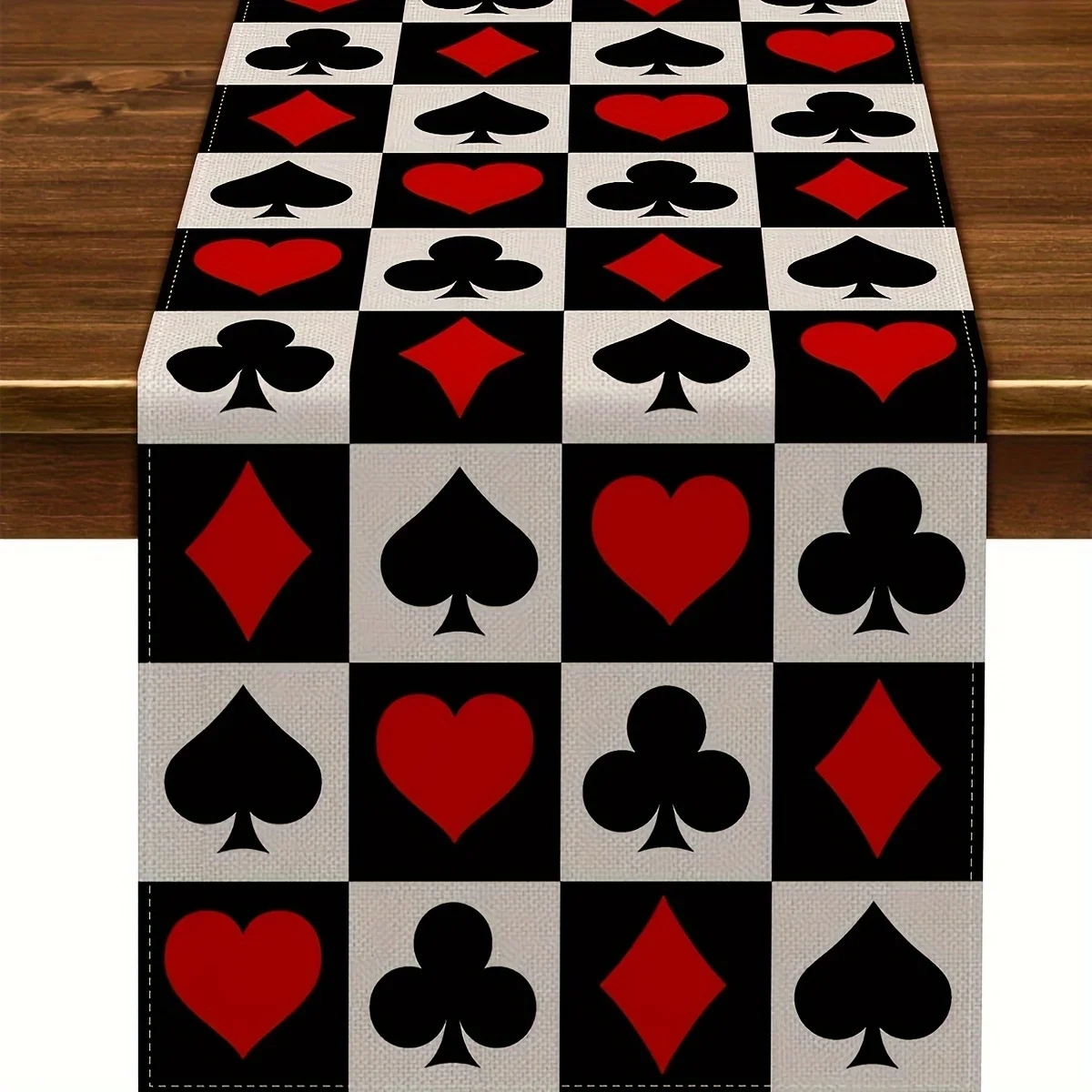 1 Piece of Poker Night Themed Birthday Party Table Runner, Suitable for Farmhouse, Indoor, Kitchen, Celebrations, Table Decoration, Restaurant and Banquet Decoration Supplies