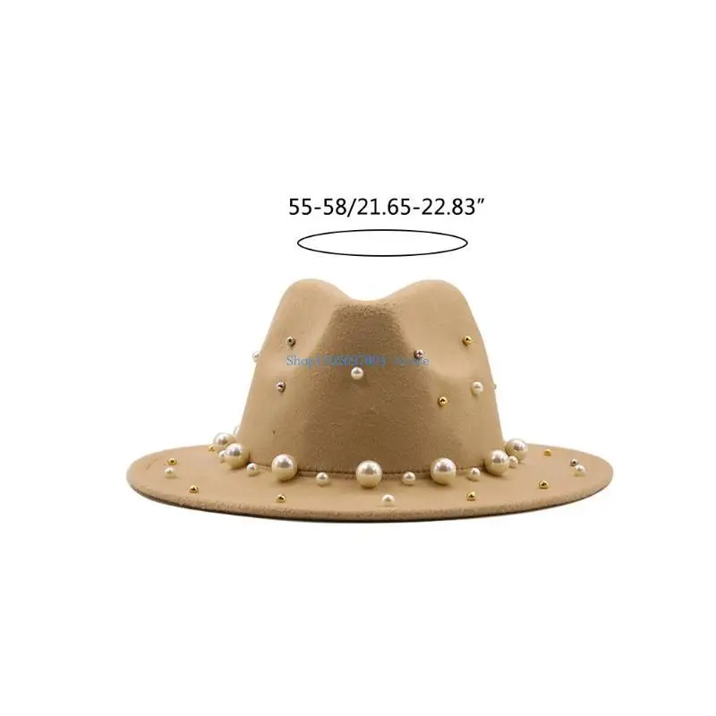 N7YF عادية واسعة حافة الكنيسة الجاز قبعة اللؤلؤ الجاز أفضل قبعة الصوف كبيرة حافة اللؤلؤ الجاز أفضل قبعة الكنيسة قبعة للرجال