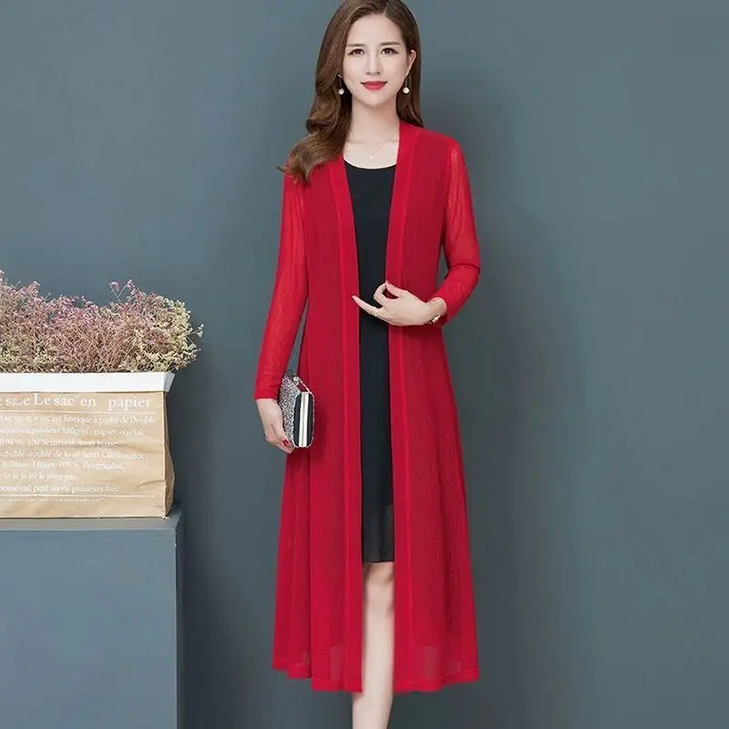Mode Mince Cardigan D\'été À Manches sulfSolide document adt Simplicité All-match Y-Élégant Vintage Femmes Vêtements M-5XL