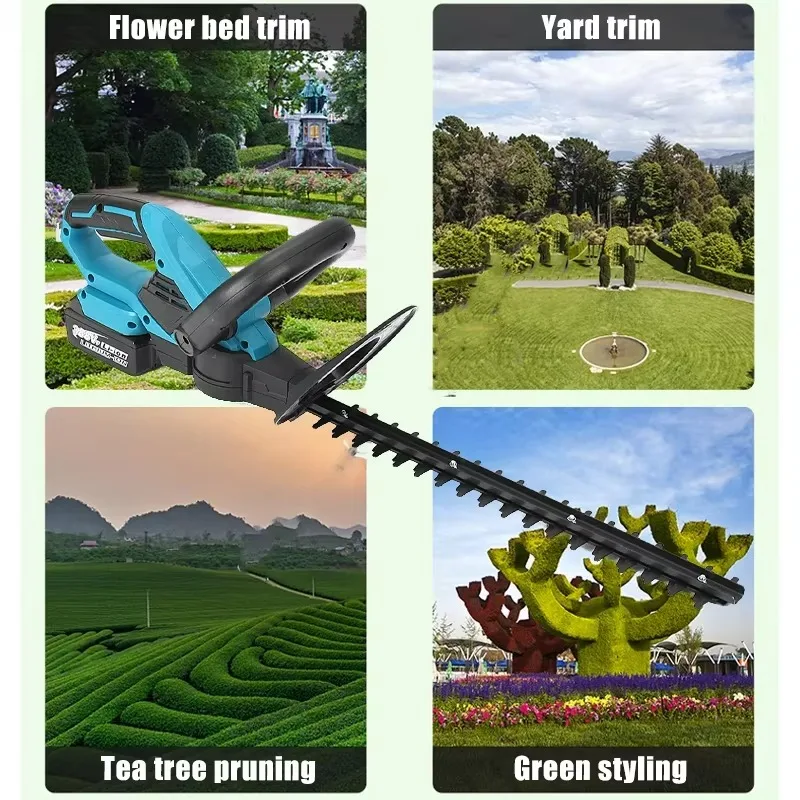 Pemangkas Pagar Tanpa Sikat Gunting Pemangkas Listrik Portabel Pemangkas Pagar Rumah Tangga Multifungsi Penghijauan Luar Ruangan Pisau Ganda