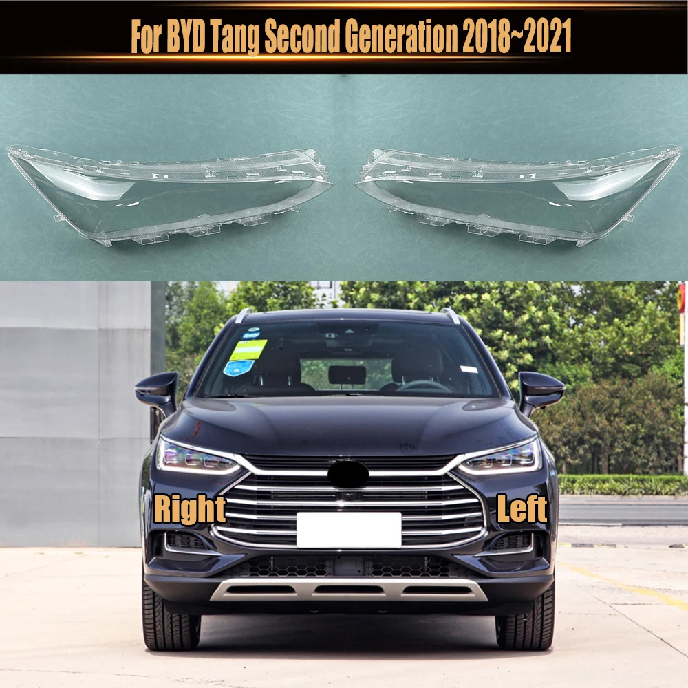 For BYD Tang Second Generation 2018~2021 Transparent Headlamp Cover Lamp Shade Front Headlight Shell Lampshade Lens shell