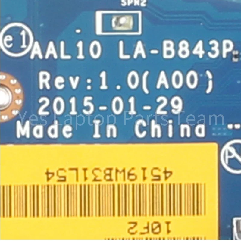 LA-B843P для ноутбука Dell Inspiron 5558 5458, материнская плата 0PPD60 I3-4005U N15V-GM-S-A2 820M 1G VGA, материнская плата для ноутбука, 100% тестирование