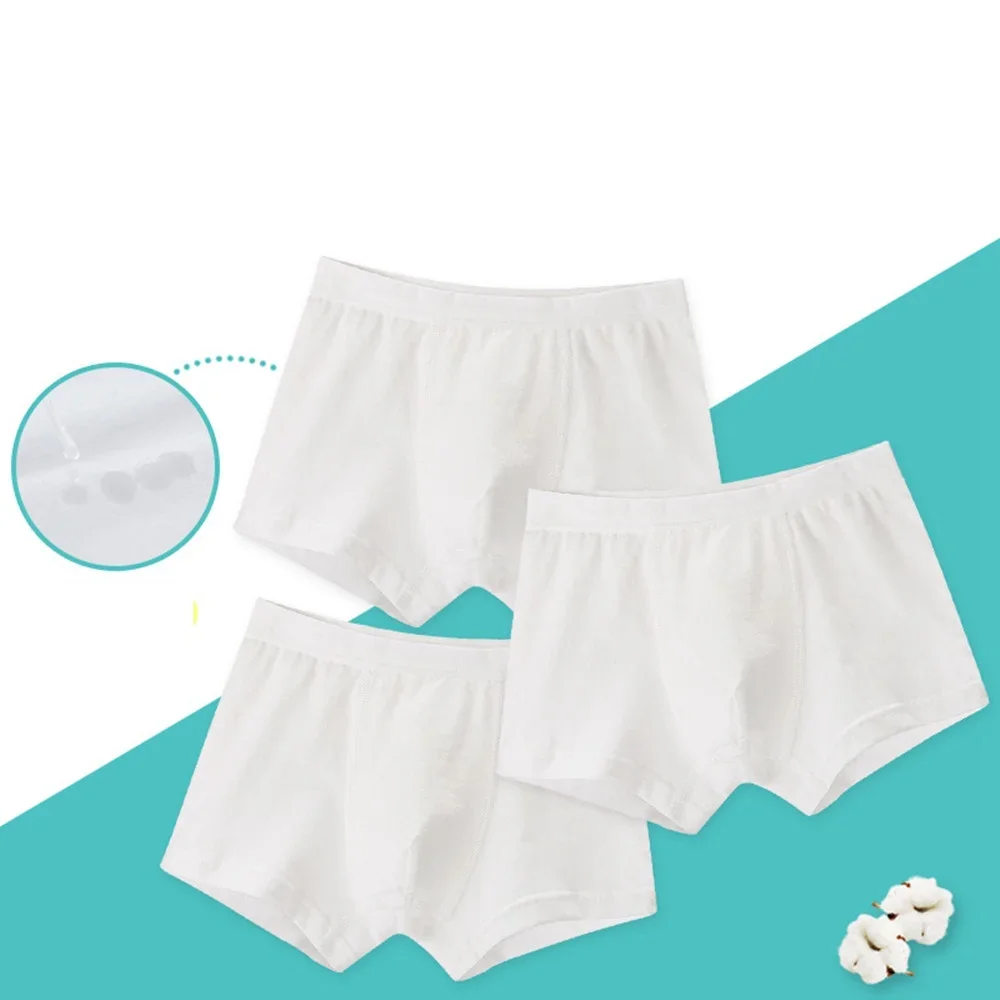 2PC Children Underwear White Shorts Cotton Big Boy Boxer Panties Underwear Briefs Toddler Underpants 110-170