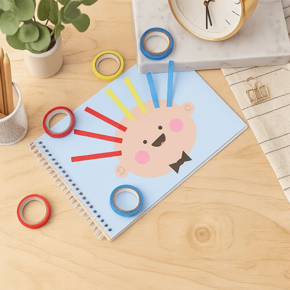 Handgemaakt materiaal Kindertape Stickerboek Educatief vroeg leren Cartoon DIY Set Cartoon Montessori Tape Coloring Toy