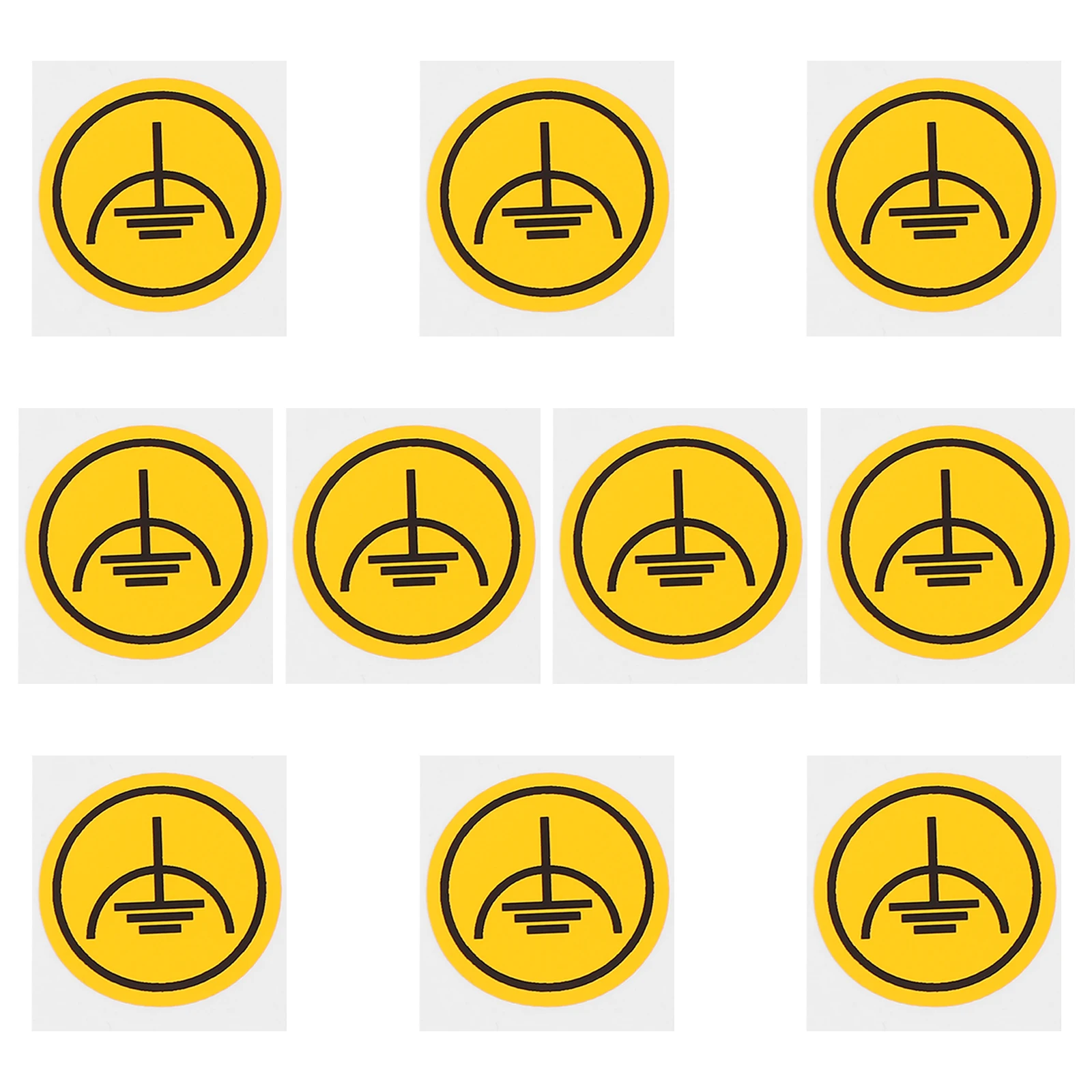 

10pcs Grounding Warning Decals Signs PVC Self Adhesive Electric Fence Accessories Traffic Safety Symbols Ground Symbols Stickers