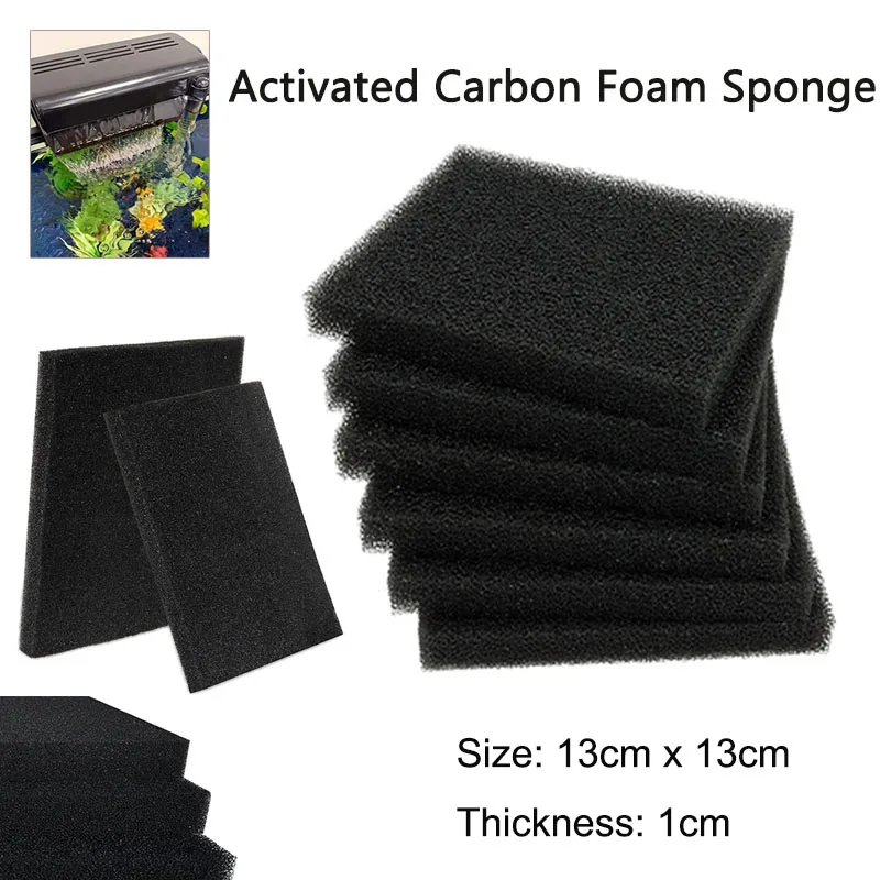 20/10/5 قطعة أسود الكربون المنشط رغوة الإسفنج العالمي الهواء تصفية ورقة مشربة وسادة إسفنجة مرشحة خزان الأسماك تصفية القطن