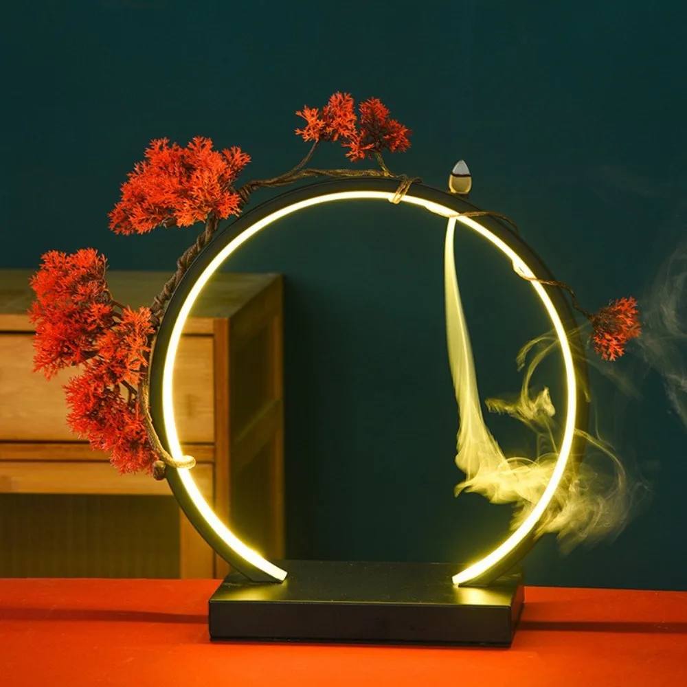 LED Light Ring Ornament Chinese-style Photography-specific Ambient Light Display Stand Creative Desktop Home Decoration Ornament