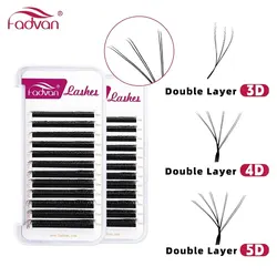 FADVAN 6D/8D/10D W Lashes Double Layer W Shape Eyelash Extensions Premade Volume Fan Natural Soft Automatic Flowering Lash