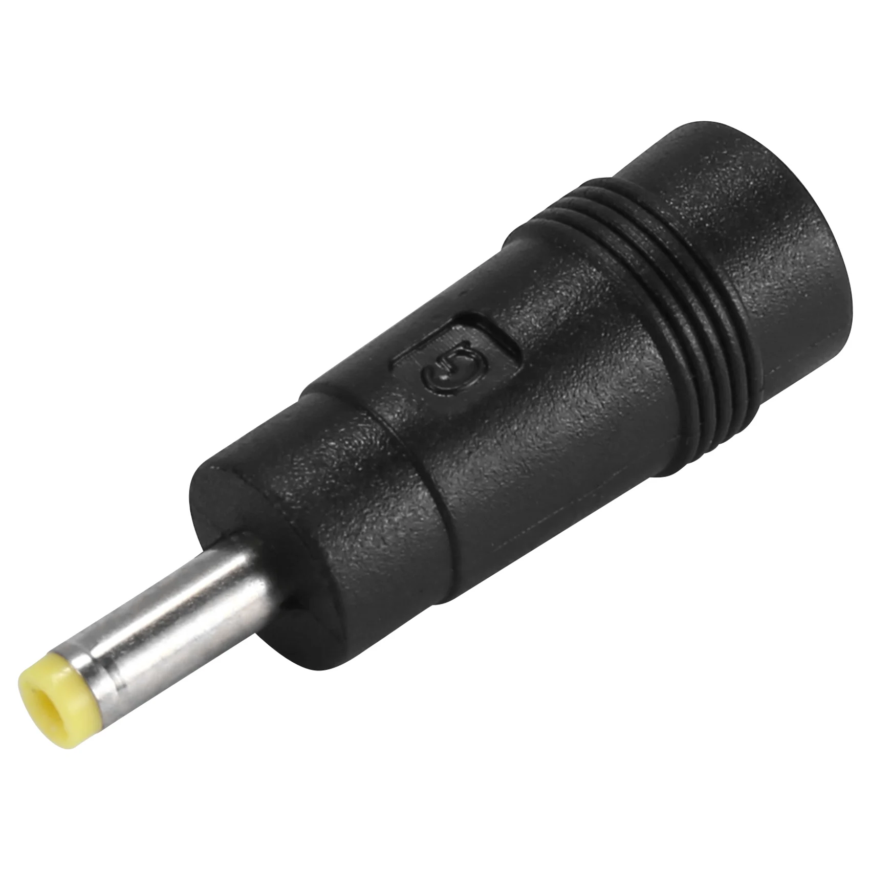 Delighted- Yellow Tip 4.0x1.7 mm Male Plug to 5.5x2.1mm Female Jack DC Power Connector Black