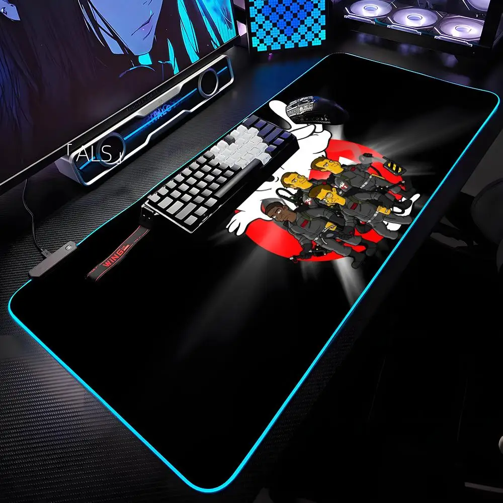 

Коврик для мыши G-Ghostbusters с RGB-подсветкой, коврик для мыши для ноутбука, коврик для мыши для ноутбука, геймерский коврик для компьютерного стола, игровые аксессуары