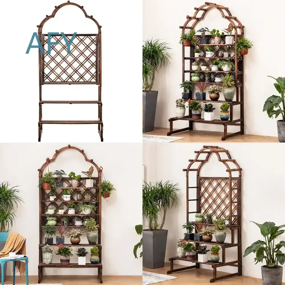 Decorative Dome Craft Preservative for Indoor Plant Stand Solid Wood Display Stand for Home Decor Garden Plant Holder for