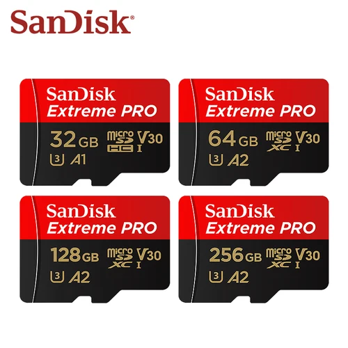 Tarjeta de memoria SanDisk Microsd de alta velocidad U3 C10 A2 V30 4K Extreme Pro tarjeta Micro SD de hasta 200 Mb/s tarjeta Flash TF para cámara de teléfono