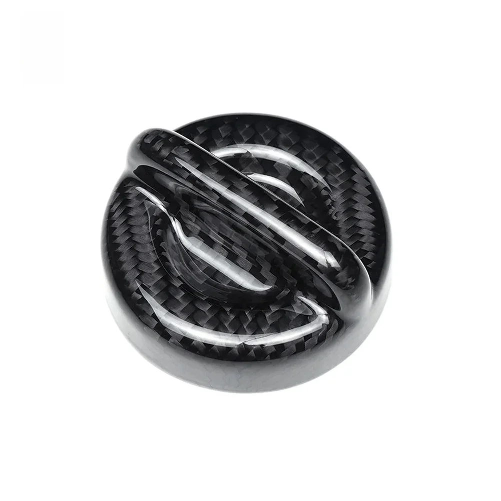 

Racing-style Sticker Carbon Fiber Oil Cap Scratch Resistant High Gloss Finish Self-adhesive Backing For Fiat 500