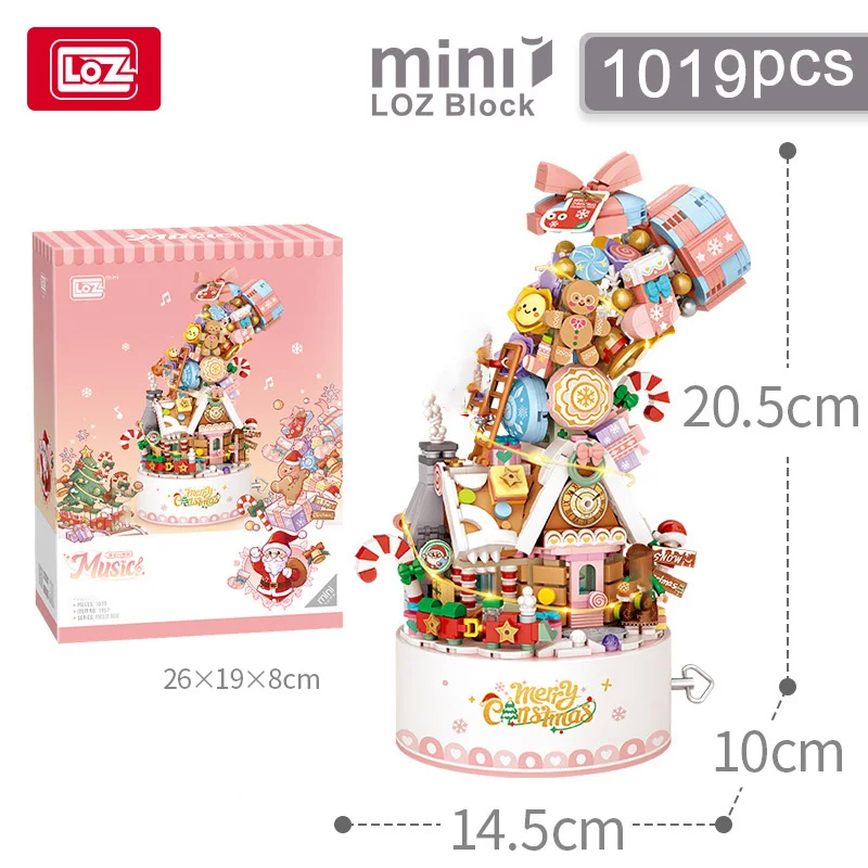 LOZ-1957 Christmas series Santa Music Box Music Box Christmas House model Assembly children's Christmas building blocks