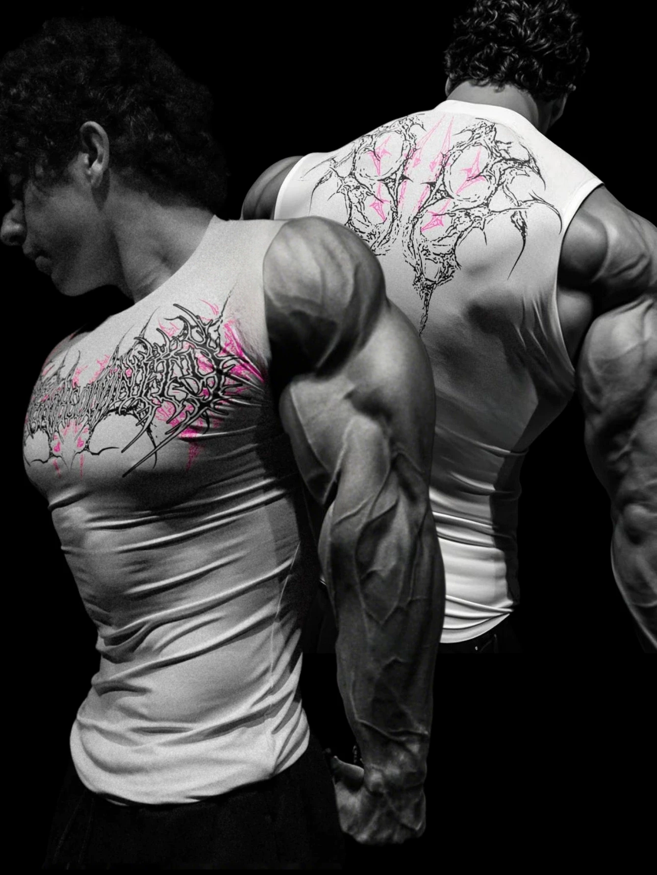 BD Mens Sleeveless Tight-fitting Tank Tops Fitness Dry Fit Running Vest Compression Gothic Bodybuilding Gym Athletic Undershirt