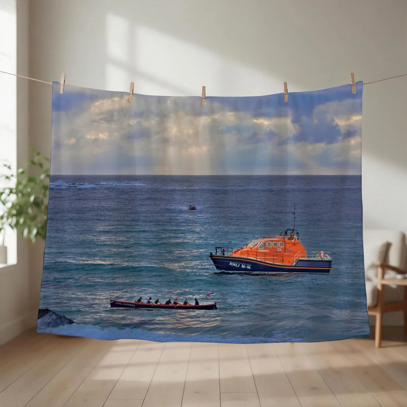 Lifeboats And A Gig Throw Blanket couch cozy soft plush fuzzy picnic outdoor blanket