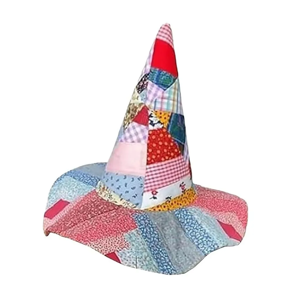 

Нетканая стеганая шляпа ведьмы, ремесленная ткань, шляпы для Хэллоуина, украшения «сделай сам», шляпа ручной работы в народном стиле, аксессуар для костюма на Хэллоуин