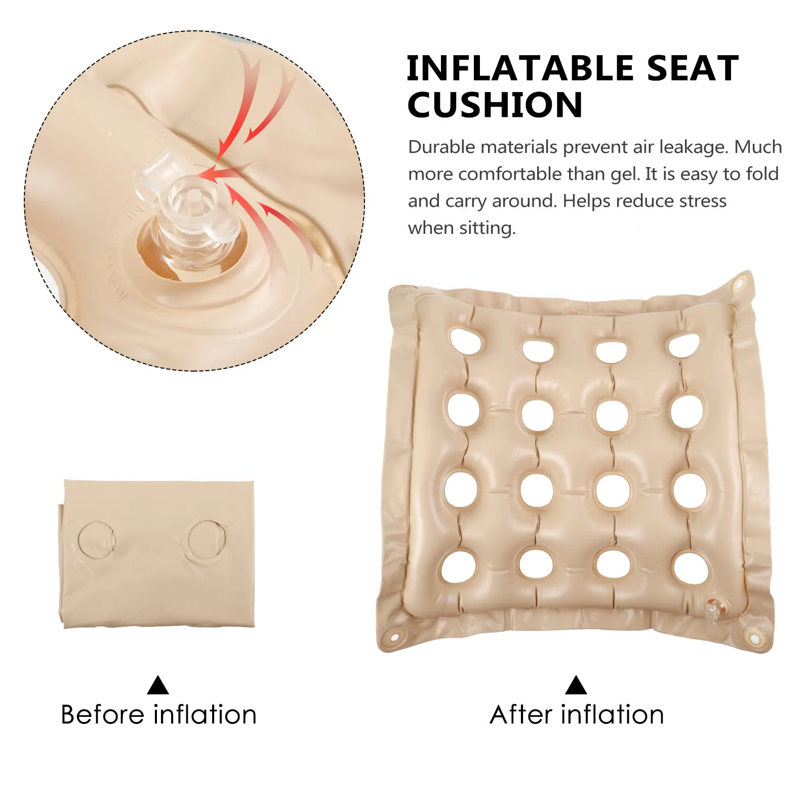 Premium Inflatable Seat Cushion Hollow Air Lightweight Office Chair Wheelchair Cushion For Pregnancy Hemorrhoids Tailbone