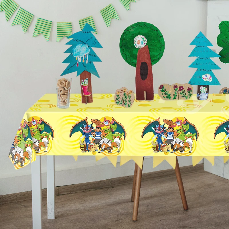 Pokemon Tischdecke Pikachu Geburtstagsdekoration Einweg wasserdichte Tischdecke Partyzubehör Babyparty Geschenke Dekoration